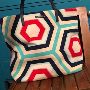 Vintage Kate spade large carryall canvas tote bag